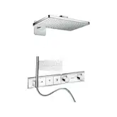 Душевая система скрытого монтажа с термостатом Hansgrohe rainselect 460 х 300 2jett (наружная и скрытые части) (35275002)