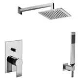 Душевая система Paffoni Shower скрытого монтажа со смесителем с верхним душем 200 x 200 мм (цвет - хром) (KITTA015CR1)