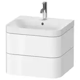 Тумба подвесная с раковиной c-shaped Duravit Happy D.2 Plus 57,5 х 49 см, белый глянец (HP4345O2222)