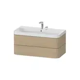 Тумба подвесная с раковиной c-shaped Duravit Happy D.2 Plus 97,5 х 49 см, дуб средиземноморский (HP4348E7171)