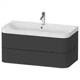 Тумба подвесная с раковиной c-shaped Duravit Happy D.2 Plus 97,5 х 49 см, графит суперматовый (HP4348O8080)