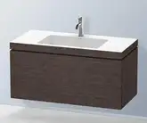 Duravit VERO AIR тумба 100*48см, с раковиной, без перелива, с 1м отверстием под смеситель, цвет дуб тёмный брашированный (72) (LC6918O7272)