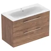 Тумба с раковиной Geberit Selnova Square slim rim 100, тёмный орех (501.246.00.1)