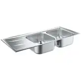 GROHE Мийка для кухні 1160 x 500 мм з ексцентриком, 2 чаши, матова (31587SD0)