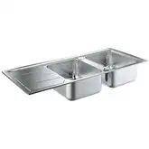 GROHE Мийка для кухні 1160 x 500 мм з ексцентриком, 2 чаши, матова (31588SD0)
