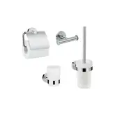 Набор аксессуаров 4-в1 Hansgrohe Logis (цвет - хром/стекло матовое, белое) (41723444)