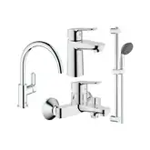 GROHE Набiр змiшувачiв BauEdge 4 в 1 для ванни та кухні (123218K)