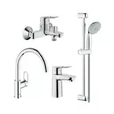 Набор смесителей для ванны 4-в-1 Grohe Bau Loop М (цвет - хром) (123225K)
