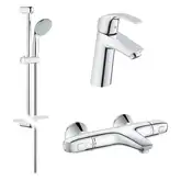 GROHE Набiр змiшувачiв EUROSMART 3 в 1, для ванни та душу з термостатом (34101TM)