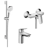Набор смесителей для душа 3-в-1 Hansgrohe Logis/Crometta (цвет - хром/белый) (10012019)