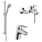 Набор смеситель для ванны 3-в-1 Hansgrohe Logis Loop/Crometta (цвет - хром) (1042017)