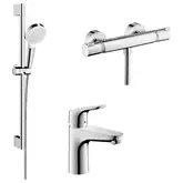 Набор смесителей для душа с термостатом 3-в-1 Hansgrohe Talis E/Crometta (цвет - хром) (131162020)