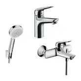 Набор смесителей для ванны 3-в-1 Hansgrohe Novus 100 (цвет - хром) (710342663)