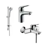 Набор смесителей для ванны 3-в-1 Hansgrohe Novus 100 (цвет - хром) (710342773)