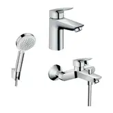 Набор смесителей для ванны 3-в-1 Hansgrohe Logis 100/Croma-100 Vario (цвет - хром) (711714310)