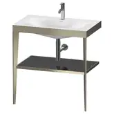 Металлическая консоль с раковиной c-bonded Duravit XViu 80 х 48 х h85 см, матовое шампанское/чёрный глянцевый (XV4715OB140)