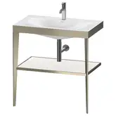 Металлическая консоль с раковиной c-bonded Duravit XViu 80 х 48 х h85 см, матовое шампанское/белый глянцевый (XV4715OB185)