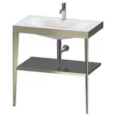 Металлическая консоль с раковиной c-bonded Duravit XViu 80 х 48 х h85 см, матовое шампанское/серый (XV4715OB189)