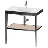 Металлическая консоль с раковиной c-bonded Duravit XViu 80 х 48 х h85 см, чёрный матовый/абрикосовый жемчуг (XV4715OB210)