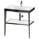 Металлическая консоль с раковиной c-bonded Duravit XViu 80 х 48 х h85 см, чёрный матовый/белый глянцевый (XV4715OB285)