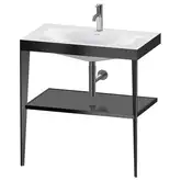 Металлическая консоль с раковиной c-bonded Duravit XViu 80 х 48 х h85 см, чёрный матовый/серый (XV4715OB289)
