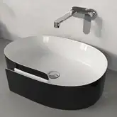 Раковина накладная на столешницу Flaminia Roll Bianco/Nero 56 х 42 см (RL56L/BIANCO/NERO)