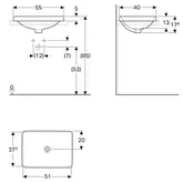 Geberit VariForm Раковина встраиваемая 55x40 см, белая (500.739.01.2)