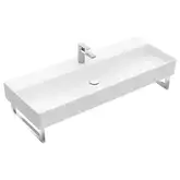 Раковина подвесная 120 х 47 см Villeroy & Boch Memento 2.0 (альпийский белый, с переливом) (4A22C501)