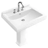 Раковина подвесная Villeroy & Boch Hommage 650 х 530 мм, с 3 отверстиями под смесителя (белый star white) (7101KGR2)