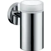 Стакан для зубных щёток с держателем Hansgrohe Logis (цвет - хром/стекло матовое) (40518000)