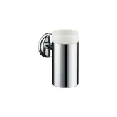 Стакан для зубных щеток с держателем Hansgrohe Logis Classic (цвет - хром, керамика белая) (41618000)