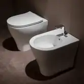 Унитаз напольный Flaminia App Goclean (безободковый), с сиденьем Slim Soft Close (AP117G+QKCW05)