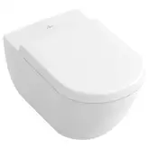 Villeroy & Boch VERITY DESIGN комплект: унитаз 37*56см подвесной, без ободка, горизонтальный выпуск, сиденье QuickRelease и SoftClosing, белый альпин (5643HR01)