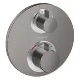 Термостат с запорным/переключающим вентилем Hansgrohe Ecostat S (цвет - чёрный матовый хром) (15758340)