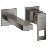 Смеситель для раковины настенный Grohe Eurocube S-Size (цвет - тёмный графит, матовый), вынос 171 мм (19895AL0)