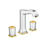 Смеситель для раковины на 3 отверстия Hansgrohe Metropol Classic (цвет - хром/золото), с донным клапаном (31305090)
