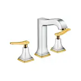 Смеситель для раковины на 3 отверстия Hansgrohe Metropol Classic (цвет - хром/золото), с донным клапаном (31331090)