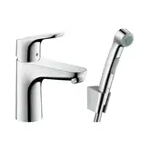 Змішувач для умивальника Hansgrohe Focus E 100 з гігієнічним душем, хром (31927000)