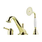 Смеситель на борт ванны Devit Charlestone (цвет - золото), с ручным душем (CN60126137G)