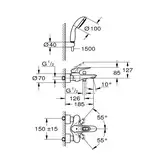 Grohe Eurostyle Змішувач для ванни з душем, хром (3359230A)