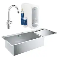 Набор Grohe мойка кухонная K1000 31581SD0 + смеситель Blue Home 31455001 (31581SD031455001)