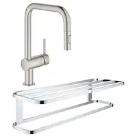 Набор Grohe смеситель для кухни с выдвижным изливом Minta 32322DC2 + полка для полотенец Selection 41066000 (32322DC241066000)