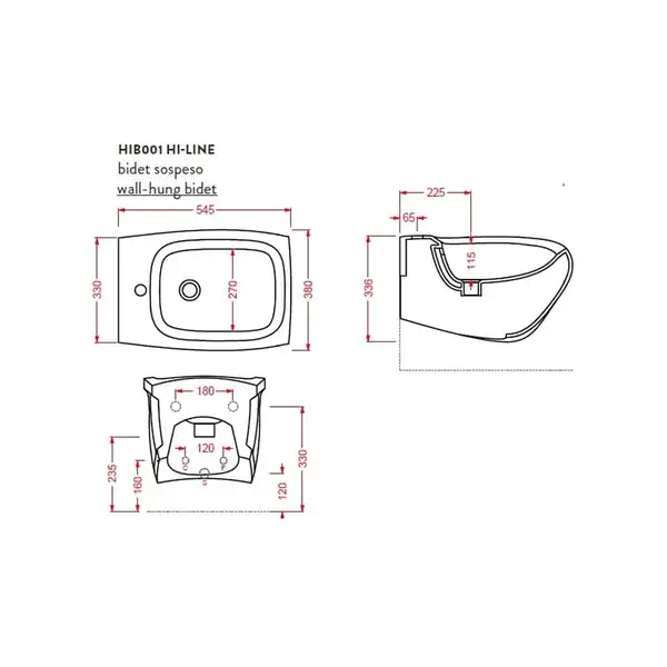 ARTCERAM Биде подвесное ArtCeram Hi-Line, черный глянецевый (HIB001 03;00) фото 3 Aquada.com.ua