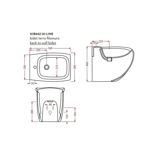 ARTCERAM Биде напольное ArtCeram Hi-Line, черный глянецевый (HIB002 03;00) фото 4 Aquada.com.ua
