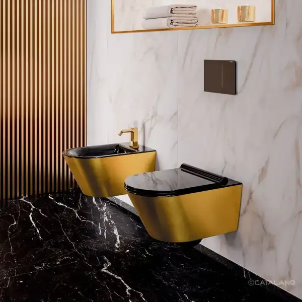 Биде подвесное Catalano Gold & Silver (1BS55NRNO) фото 3 Aquada.com.ua