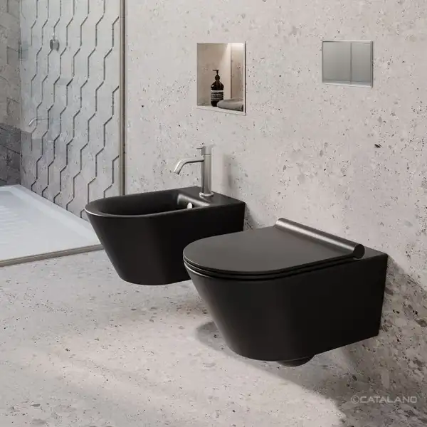 Биде подвесное Catalano New Zero satin black/чёрный матовый (1BS55NRNS) фото 2 Aquada.com.ua