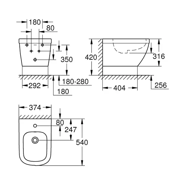 Grohe EuroCeramic Біде підвісне, біле (39208000)