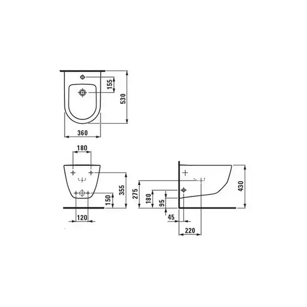 Laufen Pro Подвесное биде, белое (H8309520003021)