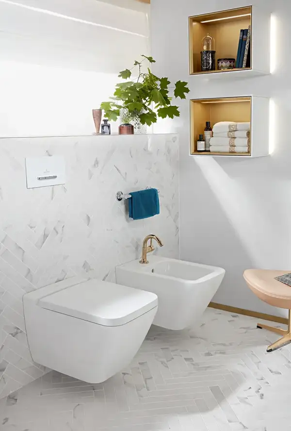 Биде подвесное Villeroy & Boch Finion 56х37,5 см (ярко-белый ceramicplus) (446500R1) фото 5 Aquada.com.ua