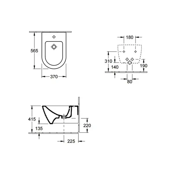 Биде подвесное Villeroy & Boch Subway 2.0 (54000001) фото 6 Aquada.com.ua
